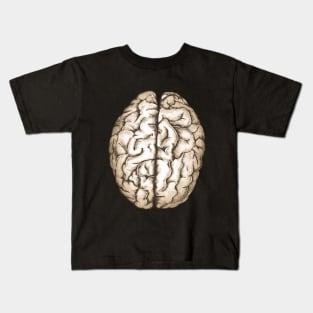 Brain human anatomy,vintage style, mental, watercolor Kids T-Shirt